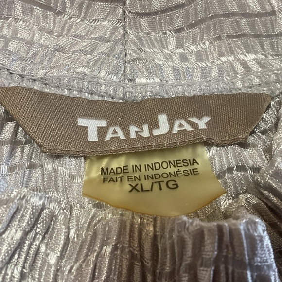 TanJay Silver Blouse Relaxed Fit Textured Y2K Fairycore XL - Picture 3 of 9